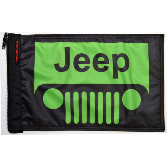 Forever Wave 12" x 18" Colored Jeep Grille Logo Flags