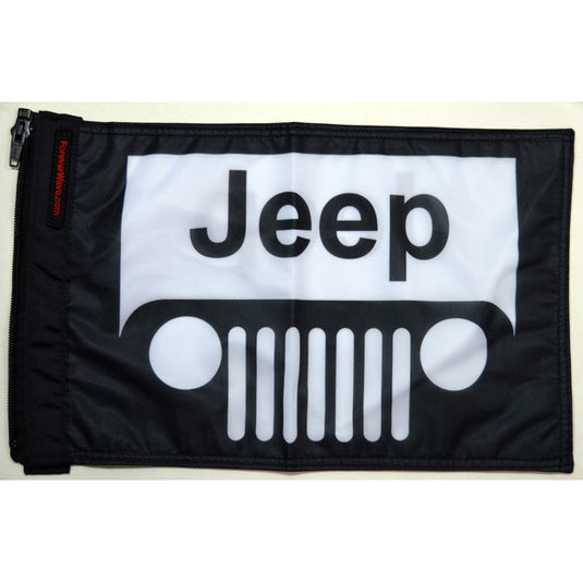 Forever Wave 12" x 18" Colored Jeep Grille Logo Flags