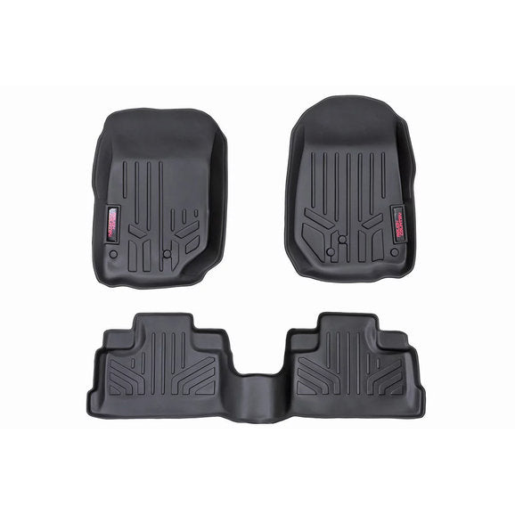 Load image into Gallery viewer, Rough Country Front &amp; Rear Heavy Duty Fitted Floor Mats for 07-18 Jeep Wrangler Unlimited JK
