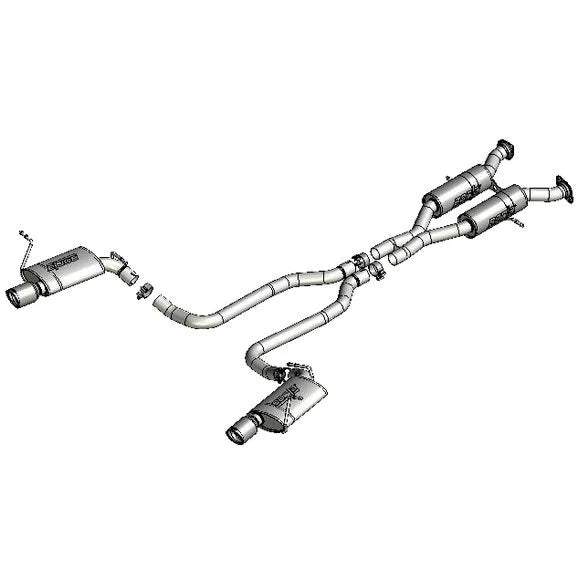 Borla 140406 T-304 Stainless Steel Cat-Back System for 11-17 Jeep Grand Cherokee WK2 with 5.7L V8 Engine