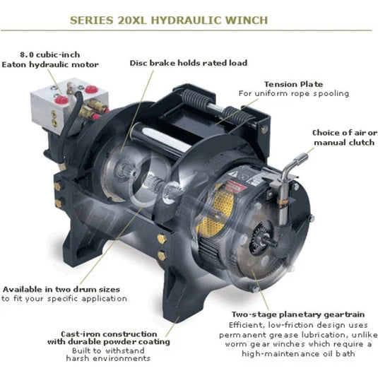 WARN 74750 Industrial Series 20XL Hydraulic Winch (Clockwise and anti-clockwise)