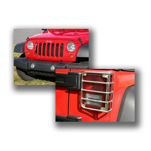 Load image into Gallery viewer, Rugged Ridge Front &amp; Rear Euro Guards in Stainless for 07-18 Jeep Wrangler JK
