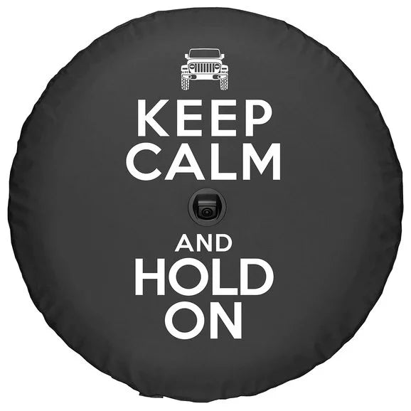 Load image into Gallery viewer, Boomerang Enterprises Keep Calm and Hold On Logo Tire Cover for 18-20 Jeep Wrangler JL
