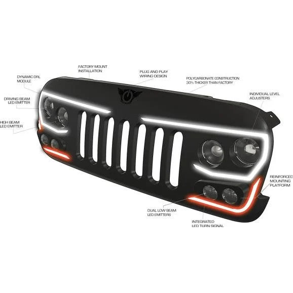 Load image into Gallery viewer, Oracle Lighting 5817-PRO VECTOR PRO-Series Full LED Grille for 07-18 Jeep Wrangler JK
