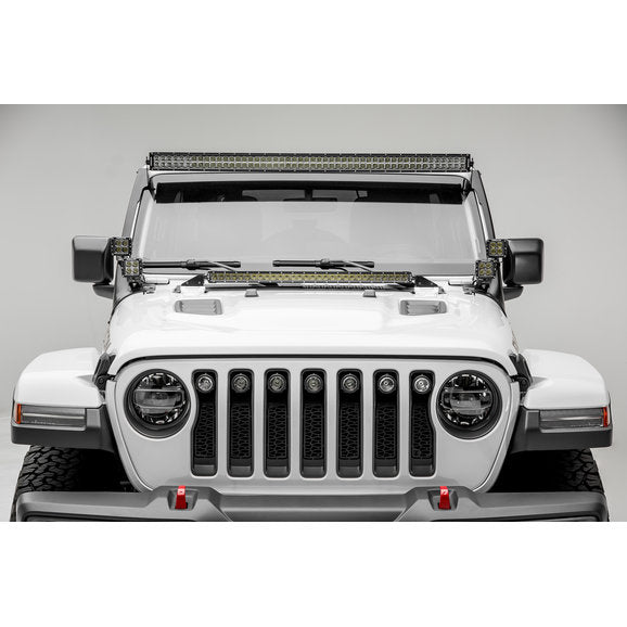 Load image into Gallery viewer, ZROADZ Z364931-KIT Hood Cowl Mounting Brackets with (1) Single Row 30&quot; LED Light Bar for 18-21 Jeep Wrangler JL
