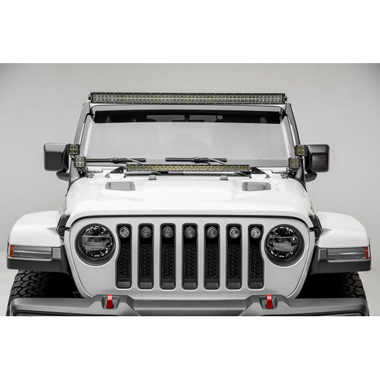 ZROADZ Z364931-KIT Hood Cowl Mounting Brackets with (1) Single Row 30" LED Light Bar for 18-21 Jeep Wrangler JL