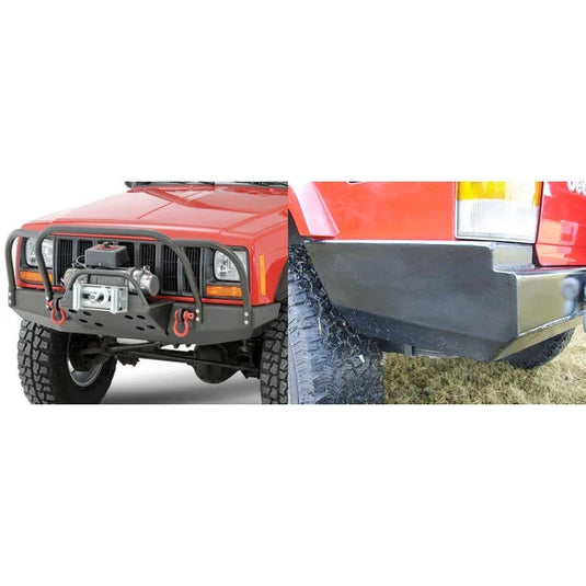 Rock Hard 4X4 COMBO Front & Rear Bumper for 84-01 Jeep Cherokee XJ