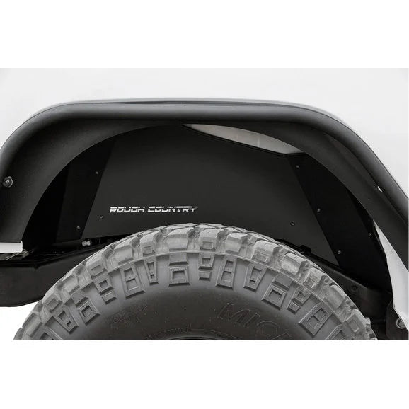 Load image into Gallery viewer, Rough Country 10511V Front &amp; Rear Inner Fender Liners for 07-18 Jeep Wrangler JK with Vertex Shocks
