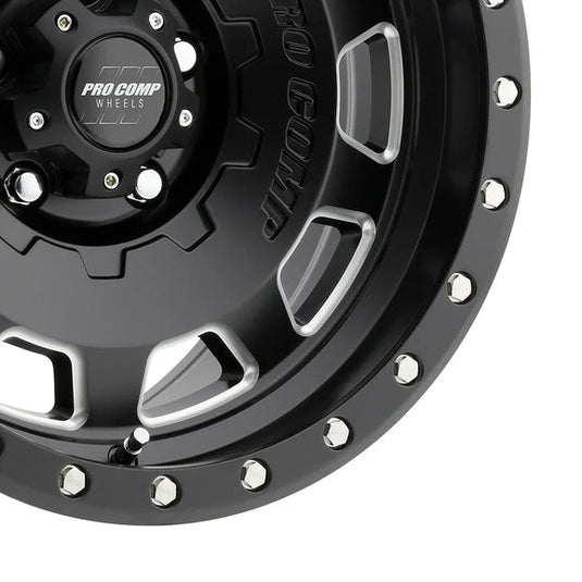 Pro Comp Hammer Series 60 Wheel in Black with Machined for 07-24 Jeep Wrangler JL, JK & Gladiator JT