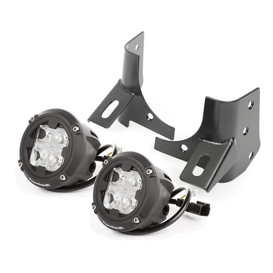 Rugged Ridge 11027.19 Round Cube Windshield Bracket LED Kit for 97-06 Jeep Wrangler TJ