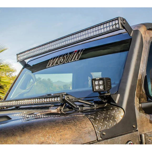 Westin 62-41085 A-Pillar LED Light Mount Brackets for 18-24 Jeep Wrangler JL