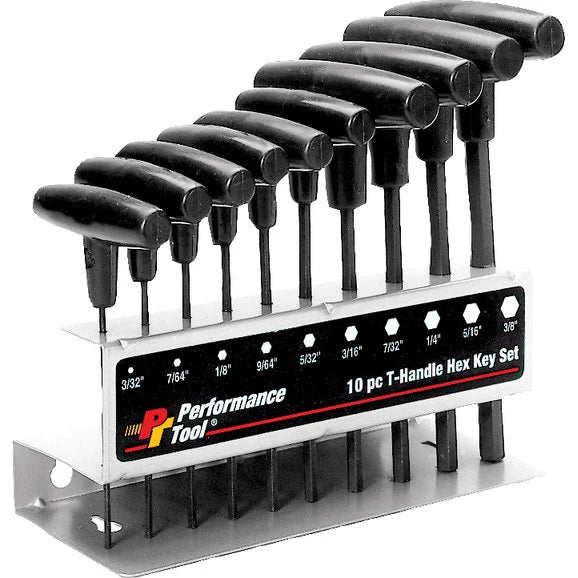 Performance Tool W80274 10 pc SAE T-Handle Hex Key Set