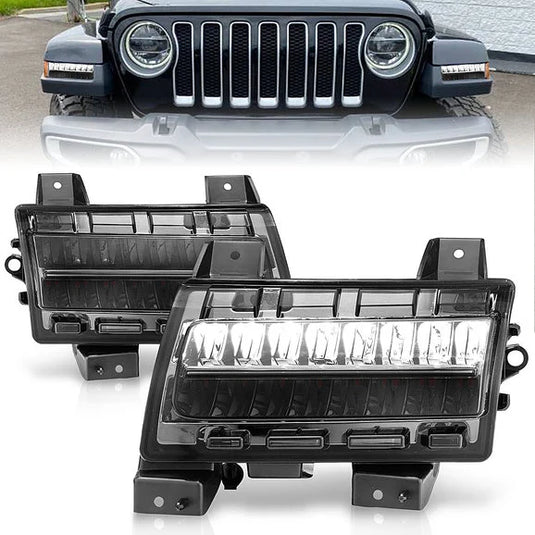 Anzo USA LED Parking Light with Sequential Turn Signal for 18-21 Jeep Wrangler JL 2-Door & Unlimited JL 4-Door Sport & Sport S