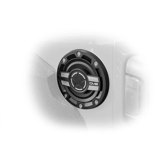 Load image into Gallery viewer, DV8 Offroad D-JL-190004-MIL Aluminum Fuel Door for 18-24 Jeep Wrangler JL
