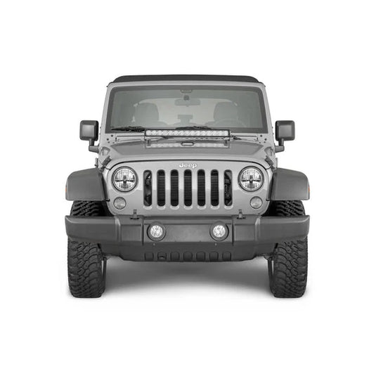 Quadratec J3 LED 28" Light Bar with Hood Mount Brackets and Wiring for 07-18 Jeep Wrangler JK