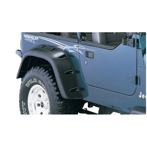 Bushwacker 10058-07 Rear Cut-Out Fender Flares for 87-95 Jeep Wrangler YJ (Without Step)