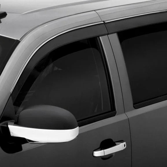 Load image into Gallery viewer, AVS 794065 Window Deflector Ventvisor Low-Profile 4PC. Set in Smoke with Chrome Trim for 14-21 Jeep Cherokee KL
