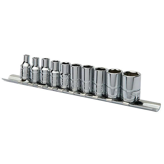 Load image into Gallery viewer, Eastwood 32168 10 Piece 1/4&quot; Drive SAE Shallow Socket Set
