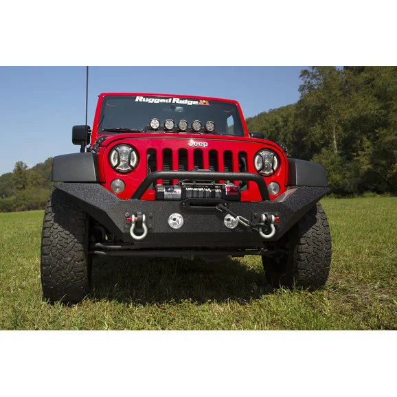 Load image into Gallery viewer, Rugged Ridge Spartan Front Bumper with High Clearance Ends &amp; Overrider for 07-18 Jeep Wrangler JK
