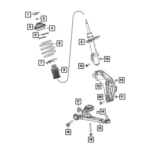 Mopar 05168088AA Front Suspension Retainer for 14-23 Jeep Cherokee KL with 2.0, 2.4L L4, & 3.2L V6- Gas Engine