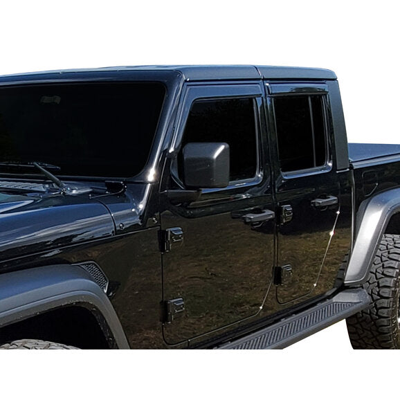 Load image into Gallery viewer, Black Horse Off Road 140340 Rain Guards in Smoke for 18-24 Jeep Wrangler JL &amp; Gladiator JT
