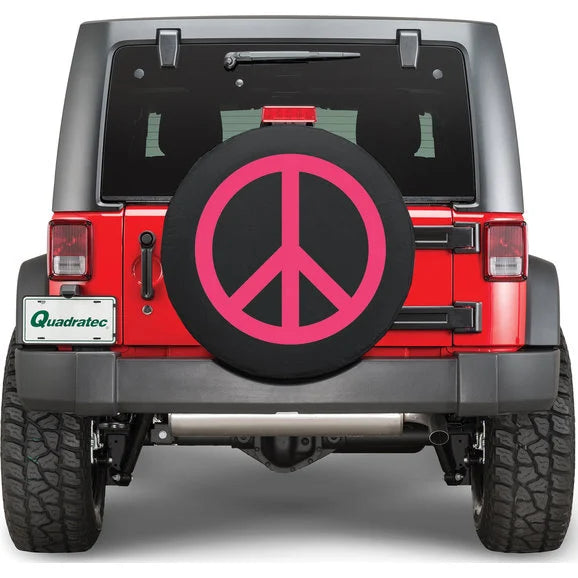 Quadratec Pink Peace Sign Tire Cover