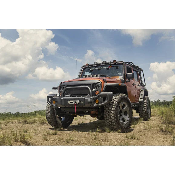 Load image into Gallery viewer, Rugged Ridge 11544.64 Spartacus Overrider Bumper Set with Winch Plate, Tire Carrier &amp; Spartan Grille for 07-18 Jeep Wrangler JK
