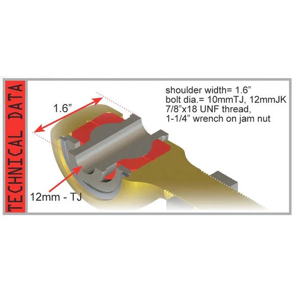 Load image into Gallery viewer, Teraflex 4115102 Trackbar Flex End for 97-06 Jeep Wrangler TJ &amp; Unlimited
