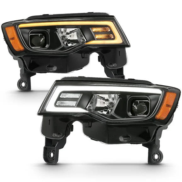 Anzo USA 111418 Projector Switchback LED Plank Style Headlights with for 17-22 Jeep Grand Cherokee WK