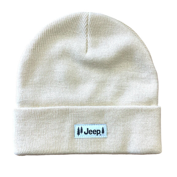 Load image into Gallery viewer, Jeep Merchandise Jeep Pines Patch Flip Knit Beanie Hat
