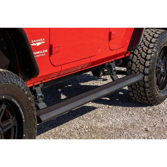 Load image into Gallery viewer, Rough Country PSR610330 Power Running Boards- Dual Electric Motor for 07-18 Jeep Wrangler JK Unlimited 4-Door
