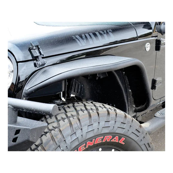 Load image into Gallery viewer, Aries 1500201 Front Fender Flares In Black Textured for 07-18 Jeep Wrangler JK
