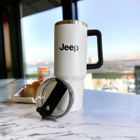 Load image into Gallery viewer, Jeep Merchandise Jeep Text Grille Handle Mug- 40oz
