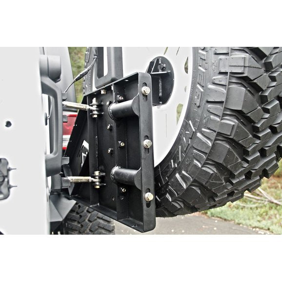 Load image into Gallery viewer, Fab Fours Rear Bumper with Off-The-Door Tire Carrier for 07-18 Jeep Wrangler and Wrangler Unlimited JK
