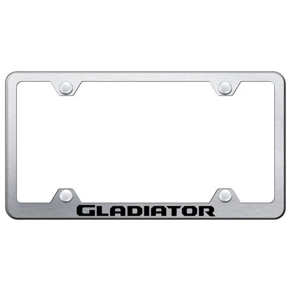 Load image into Gallery viewer, Automotive Gold Laser Etched Stainless Gladiator License Plate Frame
