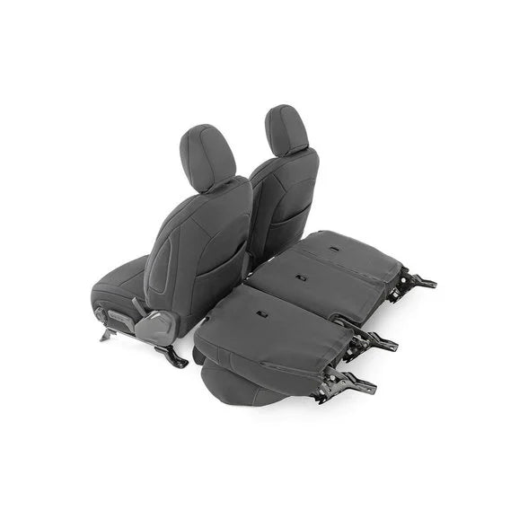 Load image into Gallery viewer, Rough Country Front &amp; Rear Seat Covers for 18-23 Jeep Wrangler JL Unlimited
