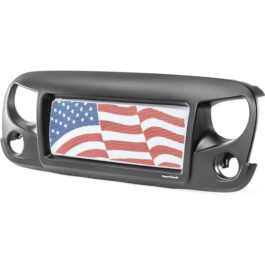 Rugged Ridge 12034.32 Spartan Grille with Flag Mesh Insert Kit for 07-18 Jeep Wrangler JK