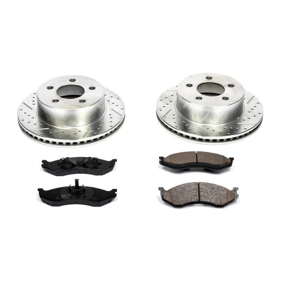 Power Stop K2152 Front Z23 Evolution Sport Performance 1-Click Brake Kit for 99-06 Jeep Cherokee XJ, Wrangler TJ & Unlimited