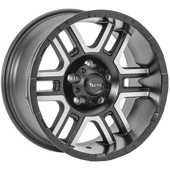 TACTIK 92615 T-743 Wheel in Matte Black with Machined Face for 07-24 Jeep Wrangler JL, JK & Gladiator JT