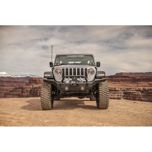 Rugged Ridge 11540.31 HD Full Width Front Bumper for 07-24 Jeep Wrangler JL, JK & Gladiator JT