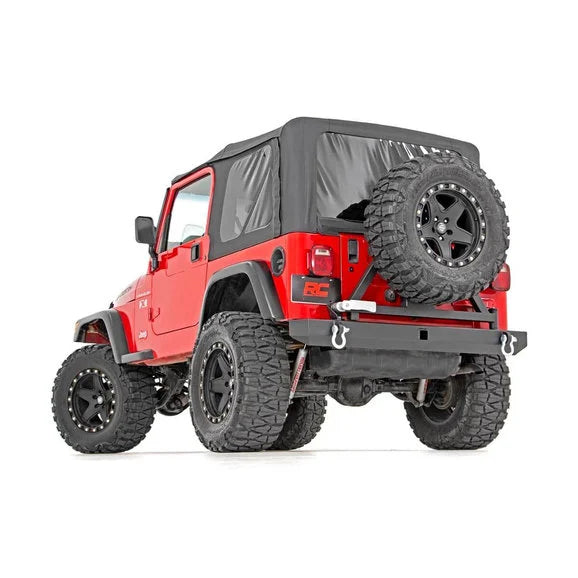 Load image into Gallery viewer, Rough Country 10592A Classic Full Width Rear Bumper with Tire Carrier for 87-06 Jeep Wrangler YJ &amp; TJ
