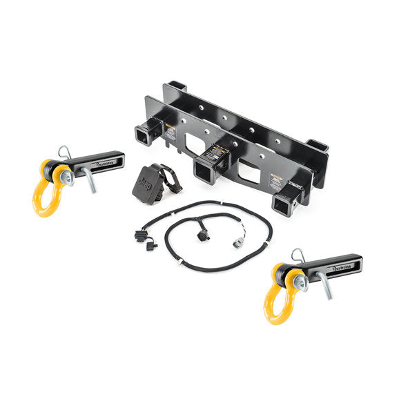 Load image into Gallery viewer, VersaHitch 2&quot; Receiver Hitch with Wiring Kit, Jeep Logo Plug, 1.5&quot; Receiver D-Ring Mounts &amp; 3/4&quot; D-Rings for 07-18 Jeep Wrangler JK
