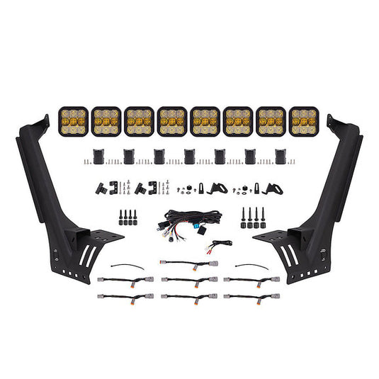 Diode Dynamics DD7262 SS5 Pro CrossLink Windshield White Combo Lightbar Kit for 18-22 Jeep Wrangler JL