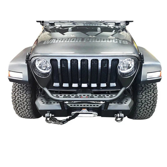 Warrior Products 6537 MOD Series Front Stubby Bumper with Brush Guard for 18-24 Jeep Wrangler JL & Gladiator JT