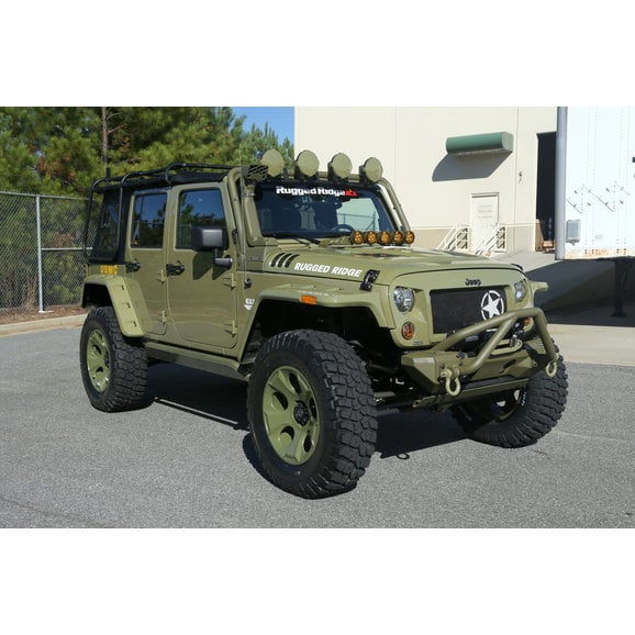 Load image into Gallery viewer, Rugged Ridge 11640.25 Hurricane Flat Fender Flares in Smooth Black for 07-18 Jeep Wrangler JK
