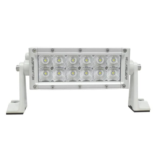 Hella 357208011 ValueFit 12 LED 8" Sport Light Bar in White- Flood Beam