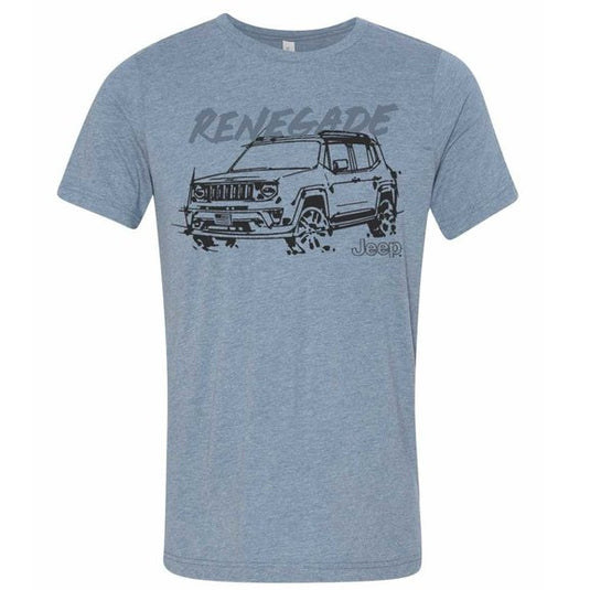 Jeep Merchandise Mens LDD Series Jeep Renegade T-Shirt in Lake Blue