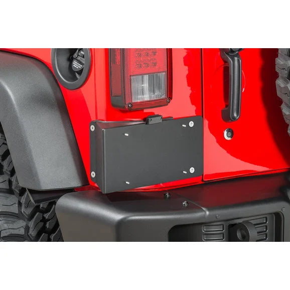 Load image into Gallery viewer, Warrior Products 1563 Side Mount License Plate Bracket with LED for 07-18 Jeep Wrangler JK
