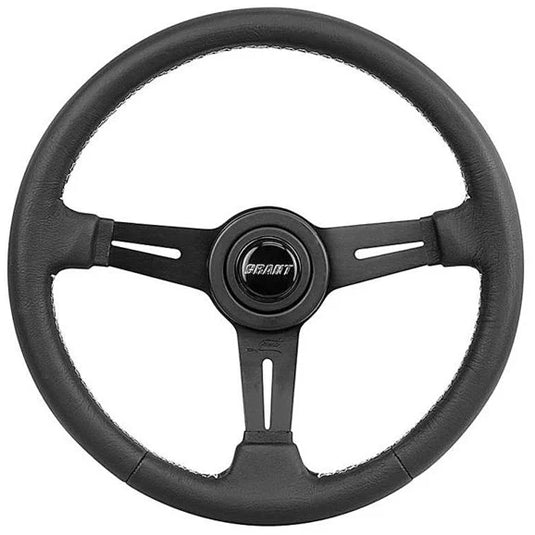 Grant Products 1160 Grant Collectors Edition Steering Wheel in Black Leather with Anodized 3 Spoke Design