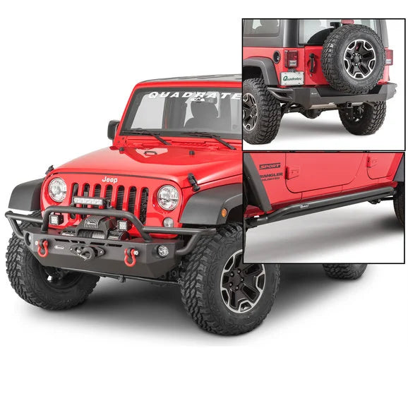 Quadratec QRC Front / Rear Bumper & Rocker Guards for 07-18 Jeep Wrangler JK Unlimited 4-Door